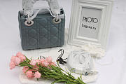 Dior Mini Lady Dior Leather Handbag with Sliver Hardware 17cm - 2