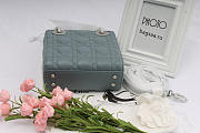 Dior Mini Lady Dior Leather Handbag with Sliver Hardware 17cm - 4