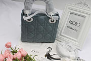Dior Mini Lady Dior Leather Handbag with Sliver Hardware 17cm - 5