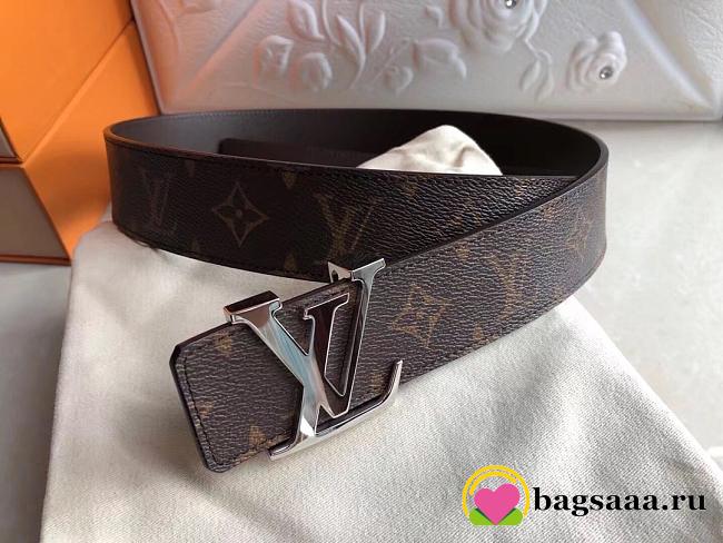 Louis Vuitton Monogram Belt Silver Hardware Bagsaa - 1