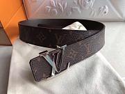 Louis Vuitton Monogram Belt Silver Hardware Bagsaa - 1