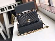 Chanel Lamb skin V-type chain Bag Balck  - 1