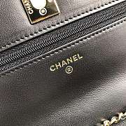 Chanel Lamb skin V-type chain Bag Balck  - 2