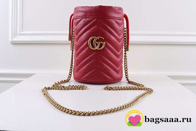 Gucci Marmont mini bucket Red bag 575163 - 1