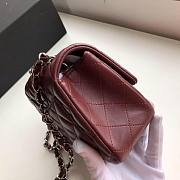 Chanel Flap Bag Lambskin Silver Hardware Wine Red 17cm Bagsaa - 4