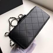 Chanel Flap Bag Lambskin Silver Hardware Black 17cm Bagsaa - 4