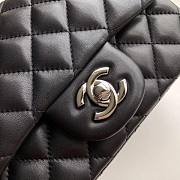 Chanel Flap Bag Lambskin Silver Hardware Black 17cm Bagsaa - 6