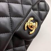 Chanel Flap Bag Lambskin Goldr Hardware Black 17cm Bagsaa - 3