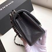 Chanel Flap Bag Caviar Silver Hardware Black 17cm Bagsaa - 2