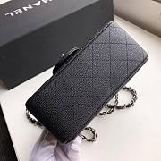 Chanel Flap Bag Caviar Silver Hardware Black 17cm Bagsaa - 3