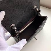 Chanel Flap Bag Caviar Silver Hardware Black 17cm Bagsaa - 4
