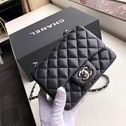 Chanel Flap Bag Caviar Silver Hardware Black 17cm Bagsaa - 5