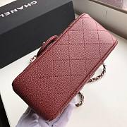 Chanel Flap Bag Caviar Silver Hardware Wine Red 17cm Bagsaa - 2