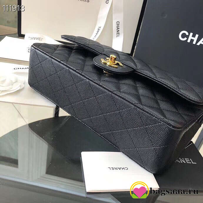 Chanel Flap Bag Caviar in Black 25cm with Gold Hardware - bagsaaa.ru