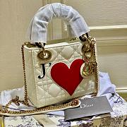 Dior Mini Lady Dior Leather Handbag with Gold Hardware 17cm - 1