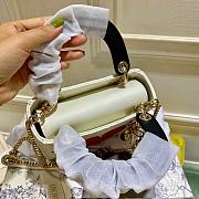 Dior Mini Lady Dior Leather Handbag with Gold Hardware 17cm - 4