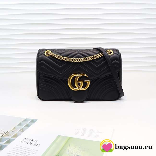 Gucci Marmont medium matelassé shoulder Black bag 443496 - 1