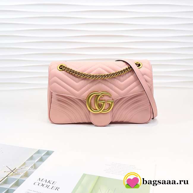 Gucci Marmont medium matelassé shoulder Pink bag 443496 - 1