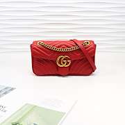 Gucci Marmont small matelassé shoulder bag 26cm Red 443497 Bagsaa - 1