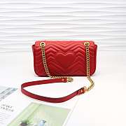 Gucci Marmont small matelassé shoulder bag 26cm Red 443497 Bagsaa - 4