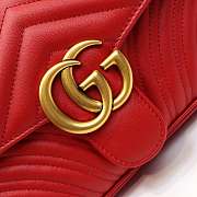 Gucci Marmont small matelassé shoulder bag 26cm Red 443497 Bagsaa - 6
