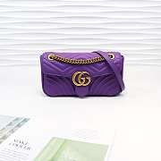 Gucci Marmont Small Matelassé Shoulder Bag Purple 26cm 443497 Bagsaa - 1