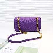Gucci Marmont Small Matelassé Shoulder Bag Purple 26cm 443497 Bagsaa - 3