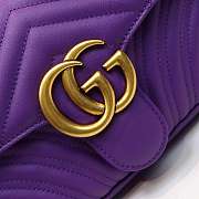 Gucci Marmont Small Matelassé Shoulder Bag Purple 26cm 443497 Bagsaa - 6