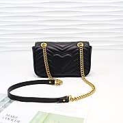 Gucci Marmont Mini Matelassé Shoulder Bag Black 23cm 446744 Bagsaaa - 4