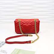 Gucci Marmont Mini Matelassé Shoulder Bag Red 23cm 446744 Bagsaa - 2