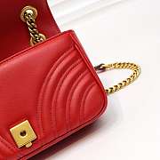 Gucci Marmont Mini Matelassé Shoulder Bag Red 23cm 446744 Bagsaa - 4
