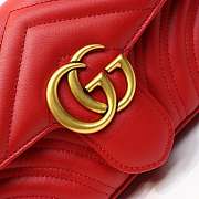 Gucci Marmont Mini Matelassé Shoulder Bag Red 23cm 446744 Bagsaa - 5
