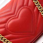 Gucci Marmont Mini Matelassé Shoulder Bag Red 23cm 446744 Bagsaa - 6