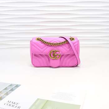 Gucci Marmont Mini Matelassé Shoulder Bag Roes Red 23cm 446744 Bagsaa
