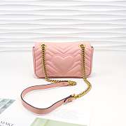 Gucci Marmont Mini Matelassé Shoulder Bag Pink 23cm 446744 Bagsaa - 3