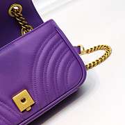 Gucci Marmont Mini Matelassé Shoulder Bag Purple 23cm 446744 Bagsaa - 3