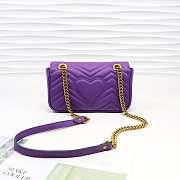Gucci Marmont Mini Matelassé Shoulder Bag Purple 23cm 446744 Bagsaa - 4