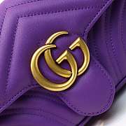 Gucci Marmont Mini Matelassé Shoulder Bag Purple 23cm 446744 Bagsaa - 5