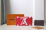 Louis Vuitton Micro Pochette Accessories Zipper wallet Red  - 1