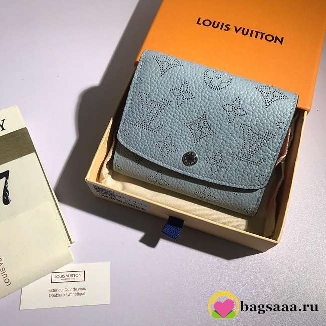 Louis Vuitton Iris Compact Wallet Blue Bagsaa - 1