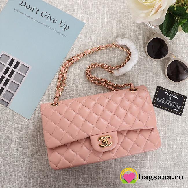 Chanel Flap Bag 25cm Pink Gold Hardware Bagsaa - 1