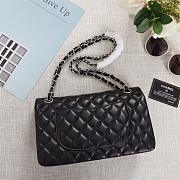 Chanel Flap Bag 25cm Black Silver Hardware Bagsaa - 6