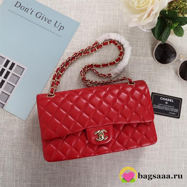 Chanel Flap Bag 25cm Red Gold Hardware Bagsaa - 1