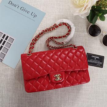 Chanel Flap Bag 25cm Red Gold Hardware Bagsaa