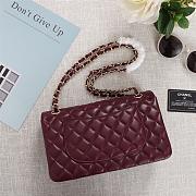 Chanel Flap Bag 25cm Wine Red Gold Hardware Bagsaa - 6