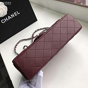 Chanel Flap Bag 25cm Wine Red Silver Hardware - 6