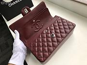 Chanel Flap Bag 25cm Wine Red Silver Hardware - 5