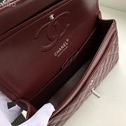 Chanel Flap Bag 25cm Wine Red Silver Hardware - 2