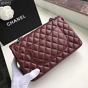 Chanel Flap Bag 25cm Wine Red Silver Hardware - 3