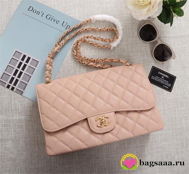 Chanel Flap Bag 1113 30cm Cavier Pink Gold Hardware - 1